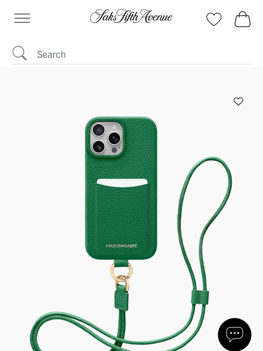 MAISON de SABRÉ Green Leather Phone Case with Card Slot & Strap